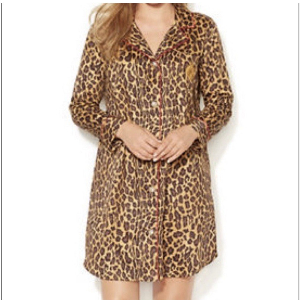 LAUREN Ralph Lauren Women’s Size L Animal Print Sleep shirt Leopard Nightgown‎